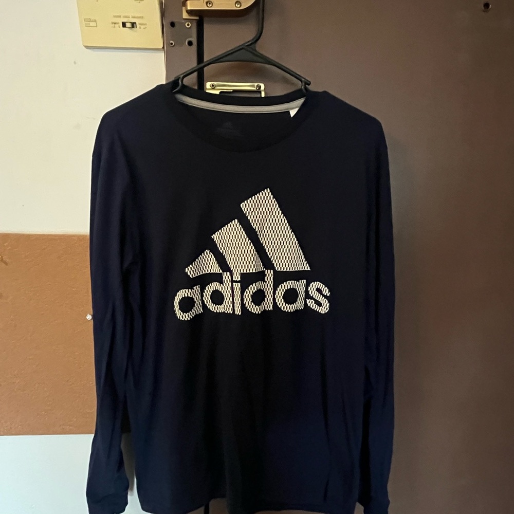 Adidas Navy and Beige Performance Tee
